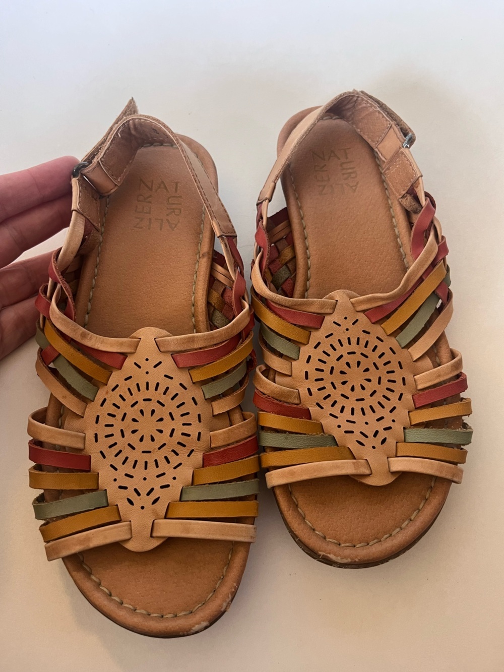 Naturalizer Women’s Whistle Huarache Leather Multicolor Sandals Size 7